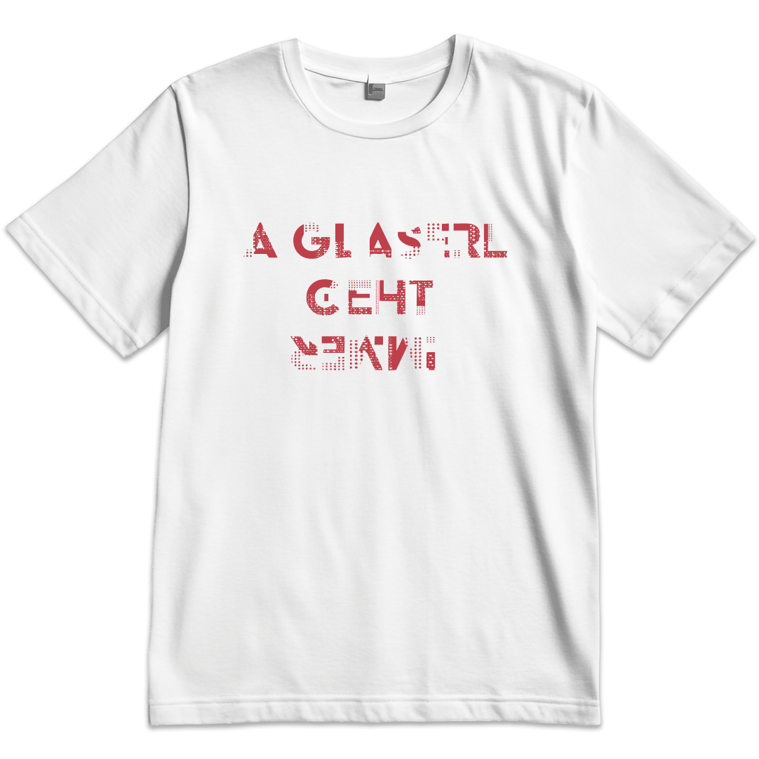 T-Shirt in weiß "A Glaserl geht immer", Größe L