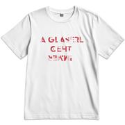 T-Shirt in weiß "A Glaserl geht immer", Größe XL