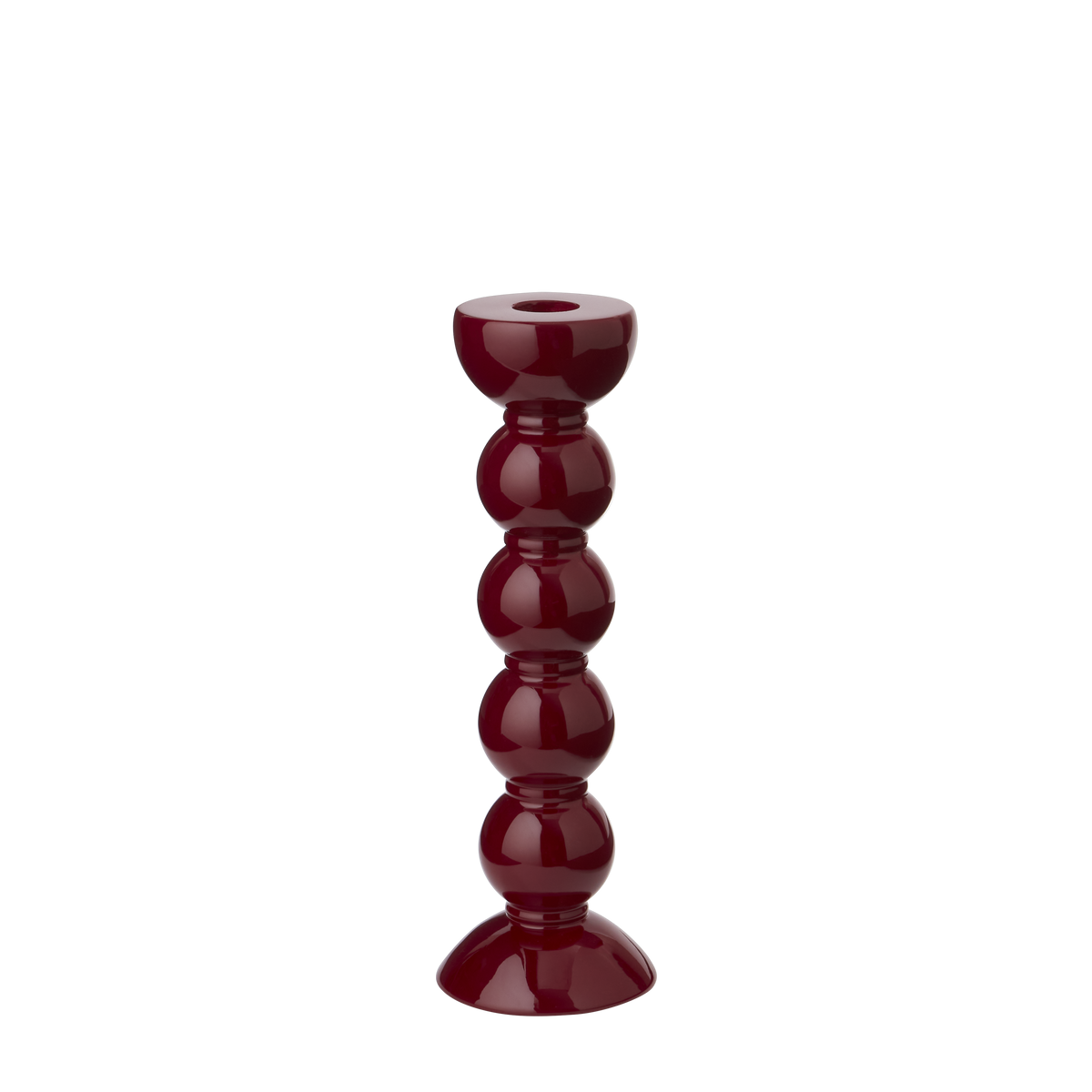 Kerzenständer, Bobbin tall, cherry - dunkelrot, 24 cm